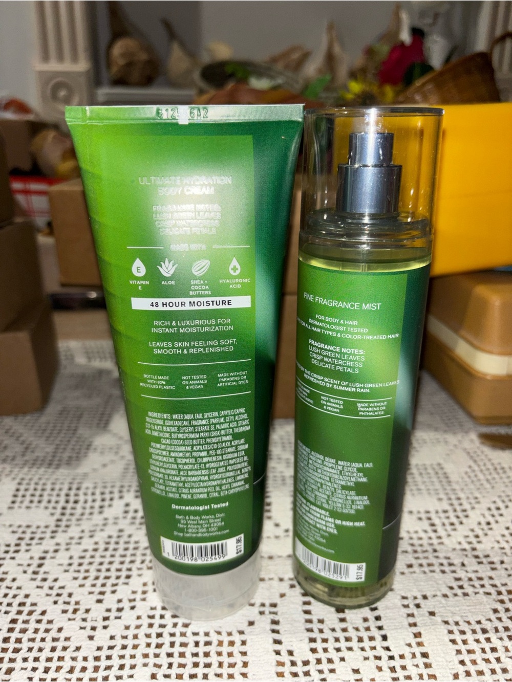 (2026) Bath & Body Works Rainkissed Leaves Body Cream & Fragrance Mist - Green - Picture 2 of 2